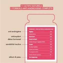 composition Complément alimentaire Andromaque - SOPK Hirsutisme