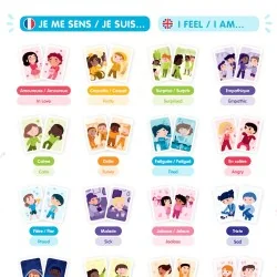 Jeu mémory sur les émotions exemples d'émotions garçon/fille anglais français