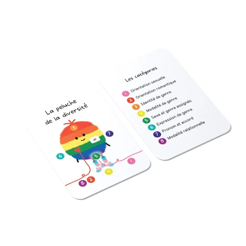 carte avec la peluche de la diversité illustrée