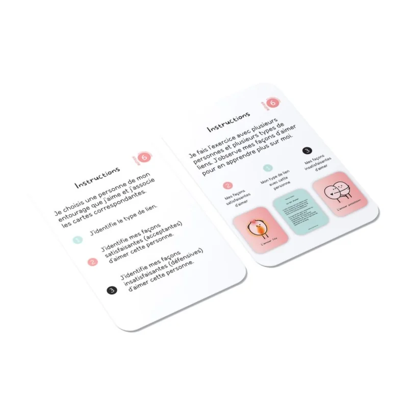 consignes sur le jeu sur les différentes façons d'aimer
