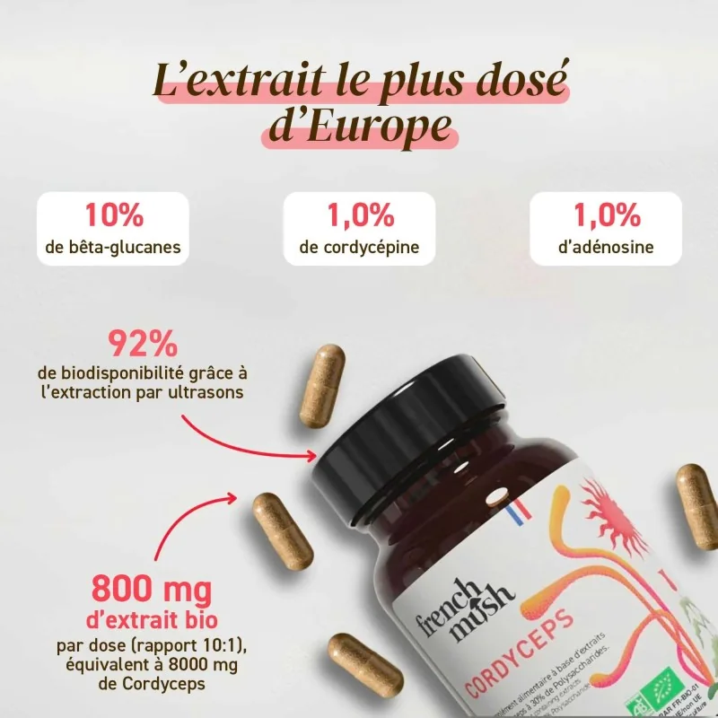 Complément alimentaire à base d'extraits de Cordyceps bio