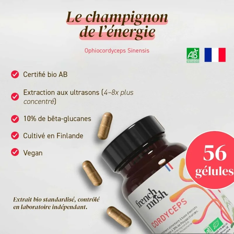 Complément alimentaire à base d'extraits de Cordyceps bio