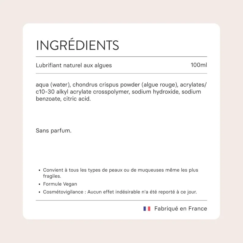 Lubrifiant naturel aux algues