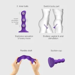 Dildo Plug Geisha Balls -Triple plaisir et ondes sensorielles