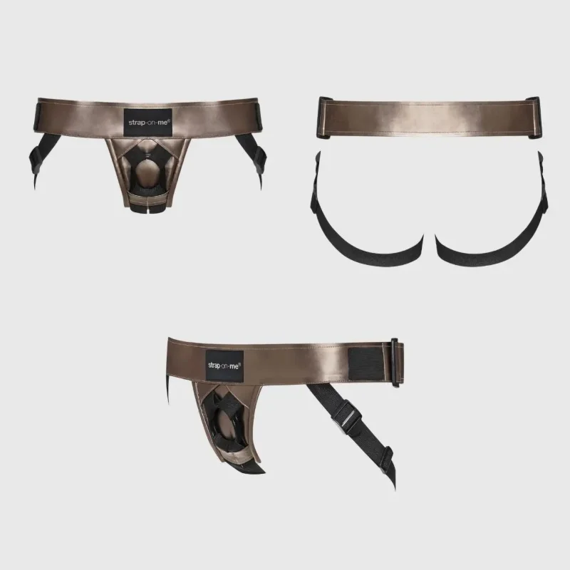 Harnais strap-on Curious en similicuir - Taille ajustable