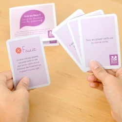 cartes vrai/faux sur l'utilisation du préservatif externe