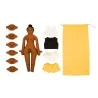 poupée sexuée femme à la peau noire avec différentes expressions