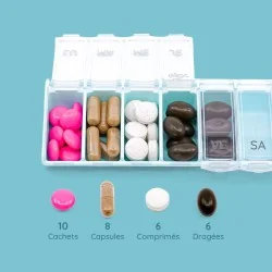 Pilulier 7 cases Box7 Bleu Pastel