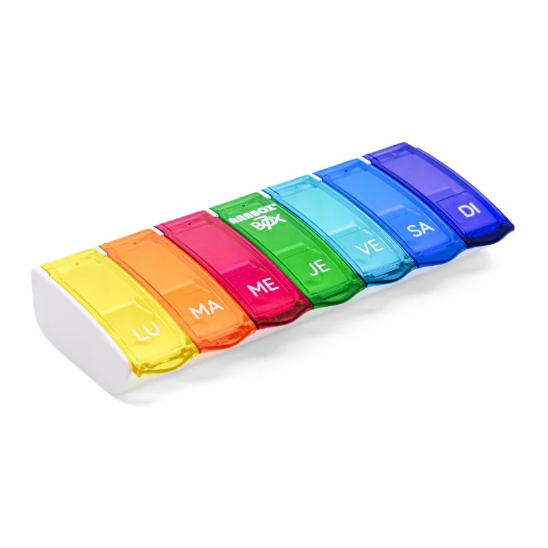 Pilulier semainier Anabox Box7 avec séparateur Multicolore