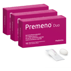 Ovules vaginaux pour la sècheresse intime Premeno Duo lot de 3