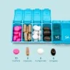 Pilulier 7 cases Box7 Bleu - Turquoise