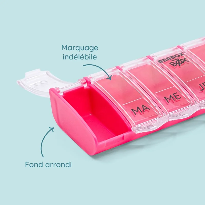 Pilulier 7 cases Box7 Rose pastel