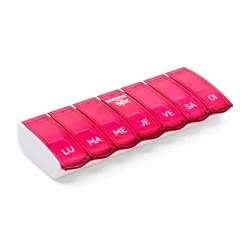 Pilulier semainier Anabox Box7 avec séparateur Rose