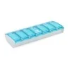 Pilulier Box7 turquoise avec étui de protection