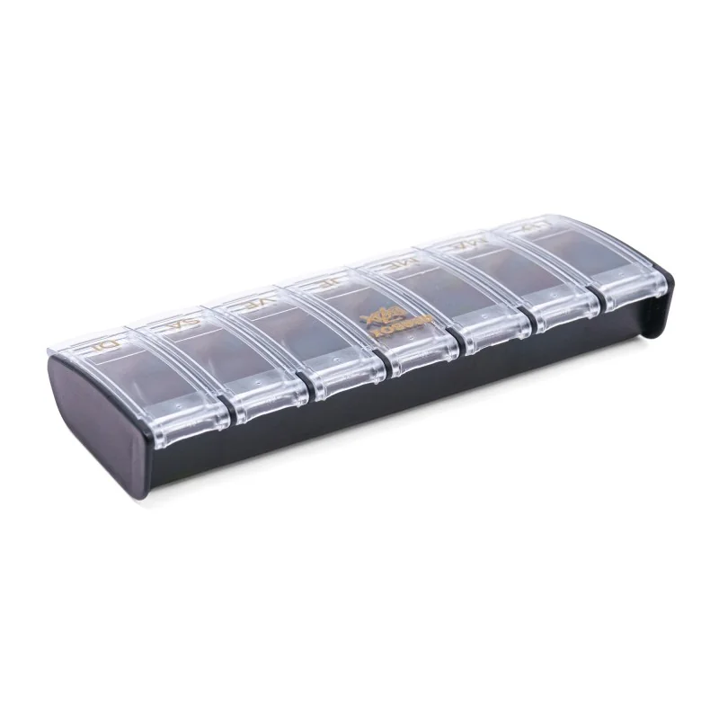 Pilulier Box7 noir avec étui de protection