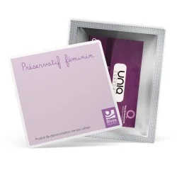 fiche descriptive avec préservatif féminin de démonstration
