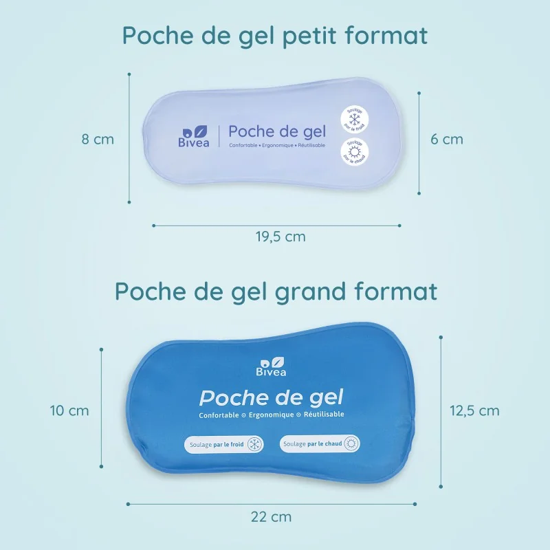 Routine Cryothérapie périnéale Jour et Nuit | poches de gel dimensions