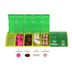 Pilulier 7 cases Box7 Vert pastel - Vert