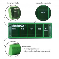 Pilulier Anabox journalier vert clair