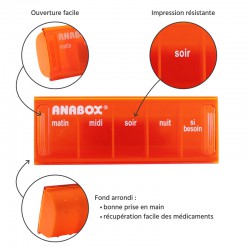 Pilulier Anabox journalier Orange