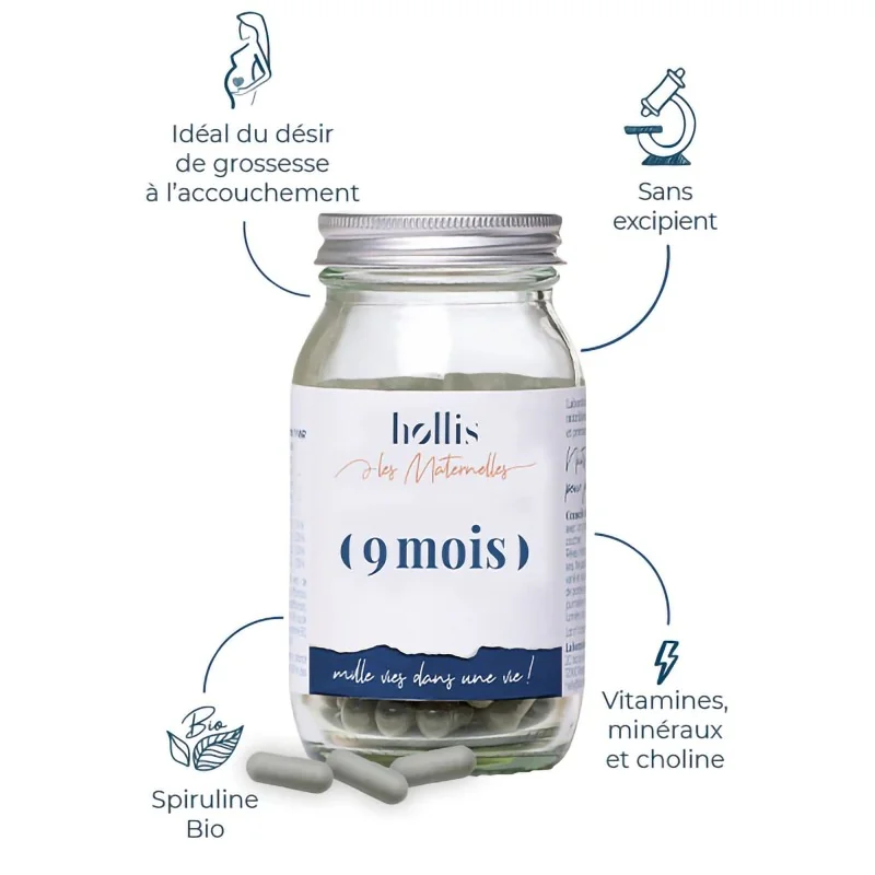 Complément alimentaire 9 mois Hollis description composition ingrédients Complément alimentaire 9 mois Hollis description composition ingrédients