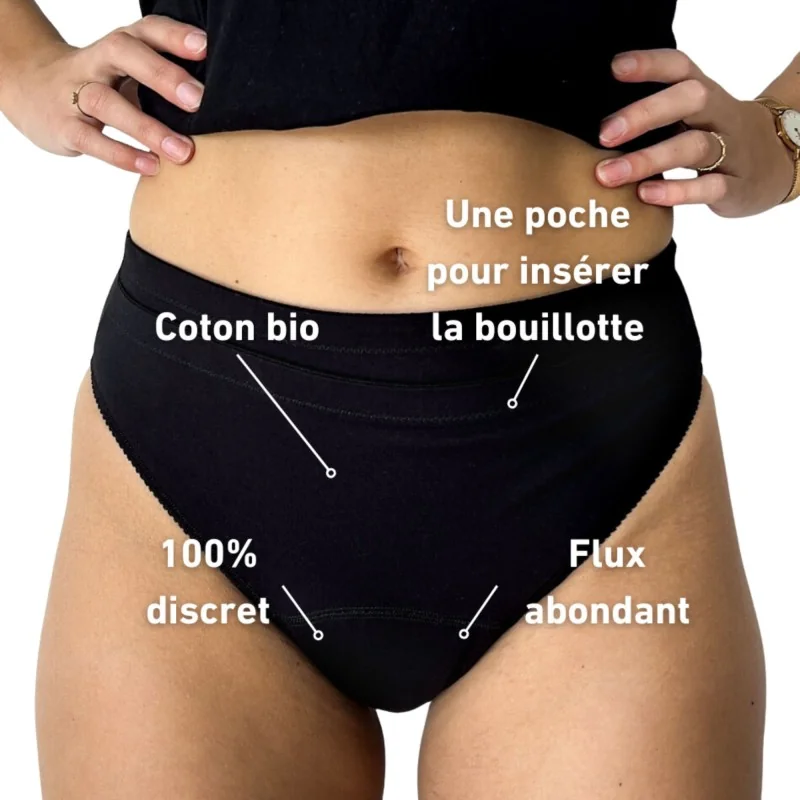 Culotte menstruelle flux abondant Céleste Culotte menstruelle flux abondant Céleste