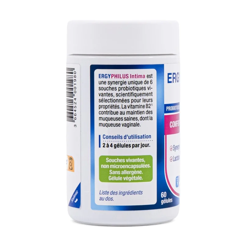 Gélules Ergyphilus Intima - Probiotiques Confort intime