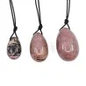 Lot de 3 oeufs de Yoni Rhodonite tailles 30,40 et 45 mm