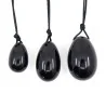 Lot de 3 oeufs de Yoni Obsidienne tailles 30,40 et 45 mm