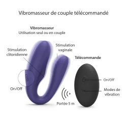 Vibromasseur pour couple télécommandé Match up